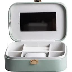 Скринька-органайзер для прикрас Yiwu з накидним замком 20x14x7 см оливкова HP-5-32TU