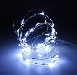 Світлодіодна гірлянда LED Star нитка дріт крапля роси 2 м 20 led батарейки White - мініатюра 2