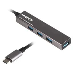 USB-Хаб Maxxter USB 3.0 Type-C HU3С-4P-02 на 4 порти, метал, темно-сірий (HU3С-4P-02)