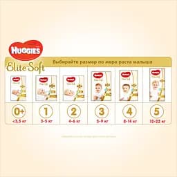 Підгузки Huggies Elite Soft 1 (3-5 кг), 84 шт. - мініатюра 10