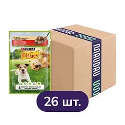 Влажный корм для собак Friskies Adult кусочки в соусе с курицей и морковью 2.21 кг (26 шт. х 85 г)