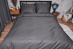 Підковдра Moon&Star Satin Stripe Stripe Black Полуторна Євро 160x220 см - мініатюра 2