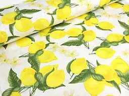 Тканина з тефлоновим просоченням Лимони принт (від 1 м)