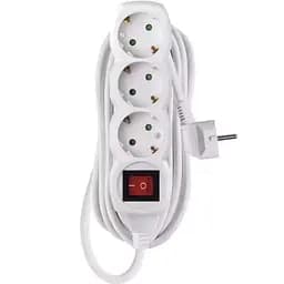 Сетевой фильтр с выключателем, 3 розетки, 1,5 мм², 5 м, White (P1325R)