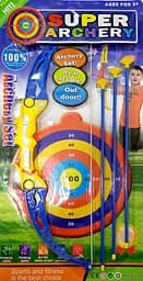 Лук 57см, стріли-присоски 3шт, мішень, AY189-1 на листі 64-33-4см (6903161271019) Жовтий