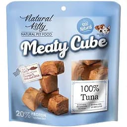 Ласощі для котів та собак Natural Kitty Meaty Cube 100%Tuna, у вигляді кубиків, тунець, 60 г