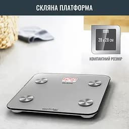 Ваги підлогові Tefal Goodvibes Life Bluetooth 160 кг AAAx3 в комплекті скло сірі - мініатюра 8