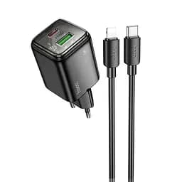 МЗП Hoco N53 Monsoon PD30W+QC3.0 (1USB-A/1C) + кабель Type-C to Lightning Black