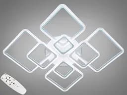 Люстра стельова LED Diasha A8160/8WH, 235W, 3200K-6500K, білий метал, для низьких стель, з диммером і пультом управління