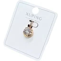 Жіночий кулон-підвіска Xuping з круглим кристалом у оправі з медичного золота з покриттям справжнім золотом 18K