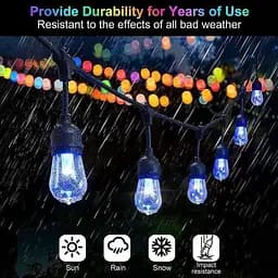 Вулична гірлянда з ретро лампами LED RGB Edison 15шт, 220V, 10метрів з перехідником - мініатюра 5