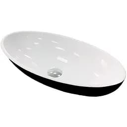 Раковина Adamant умывальник ANDERE NEW искусственный камень овальная без перелива черно-белый