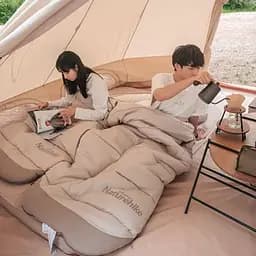 Спальний мішок з капюшоном Naturehike B400 NH21MSD11 бежевий - мініатюра 7