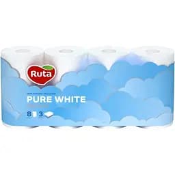 Туалетная бумага Ruta Pure White 3 слоя 8 рулонов (4820023747555)