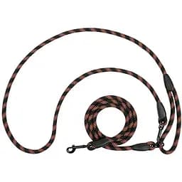 Поводок для собак Barksi Свободные руки светоотражающий 180х0.6 см черно-оранжевый