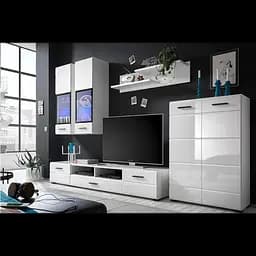 Модульна стінка для вітальні Гербор Вушер Німфея альба/Білий глянець (GRB-1214)