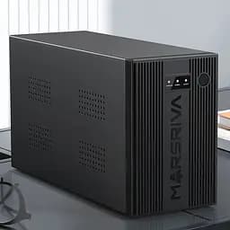 ДБЖ Marsriva MR-UF1000, 1000ВА/600Вт, Line-Interactive, LED version, 3хSchuko, 2x12V/9Ah - мініатюра 4