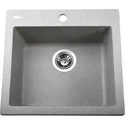 Гранітна мийка Globus Lux Aosta сiрий камiнь 490x455мм-А0005