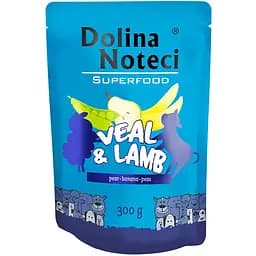 Беззерновой влажный корм для cобак Dolina Noteci Superfood, с телятиной и бараниной, 300 гр