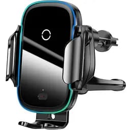 Автомобільний тримач холдер із БЗУ Baseus Wireless Charger Light Electric Car Mount WXHW03-01 Black - мініатюра 5