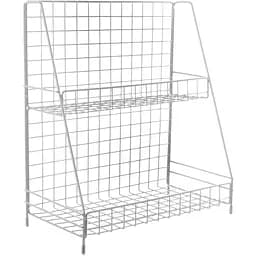 Сушка для посуды (полка) Ringel Raum, двухъярусная, железная, 30х15.5х34 см, белая (RG-025w)