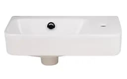 Комплект Qtap Tern: Раковина підвісна прямокутна права 450х250х158 мм White + Донний клапан PU02O (QT17115117RWN47328) - мініатюра 2