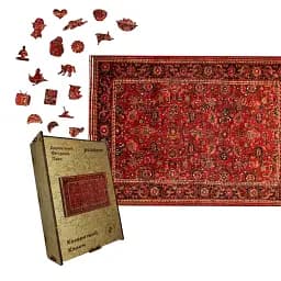 Дерев'яний фігурний пазл Колоритний Килим, А1, Дерев'яна коробка 500+ елементів