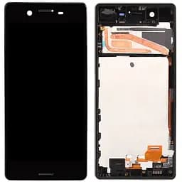 Дисплей Sony F5121 Xperia X /F5122 сірий, Graphite Black, PRC, з рамкою