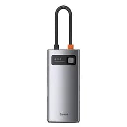 USB-хаб Baseus Metal Gleam Series 4-in-1 Multifunctional Type-C HUB Docking Station Gray（Type-C to HDMI*1+USB3.0*1+USB2.0*1+PD*1） (CAHUB-CY0G) - мініатюра 3