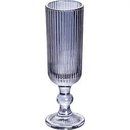 Набір келихів для шампанського 6 штук по 160 мл фігурний з товстого скла сірий Yiwu HP-19-7116G