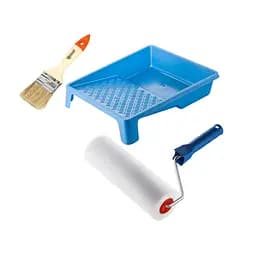 Валик "Поролоновый" 250х80 мм с ручкой, ванночка и кисточка "Стандарт" (770-283)