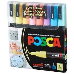 Набор маркеров Uni Posca Soft Color 0.9-1.3 мм 8 шт. (PC-3M SOFT COLOR 8C)