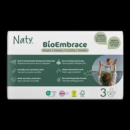 Одноразовые детские подгузники BioEmbrace размер 3,4-9 кг 50шт. в уп NATY