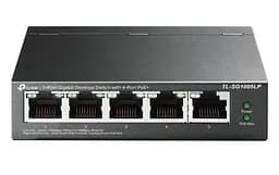 Комутатор TP-LINK TL-SG1005LP, 5x100/1000 Mb/s, автоматичне визначення MDI/MDIX, металевий корпус, керований