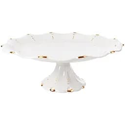 Тортівниця на ніжці Lefard, 30,5 см, білий із золотим (946-003)