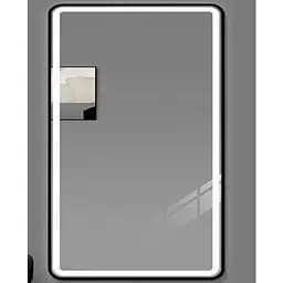 Дзеркало Dusel Led DE-M0065D Black 65x80 см сенсорне включення + підігрів+ годинник/темп, Чорний