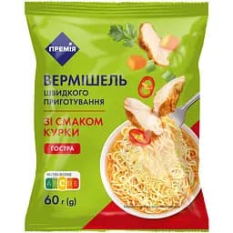 Вермишель быстрого приготовления Премия со вкусом курицы острая 60г