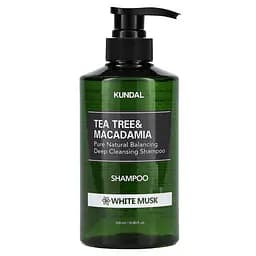 Шампунь з чайним деревом для жирної шкіри голови Tea Tree & Macadamia Deep Cleansing Shampoo White Musk Kundal 500 мл