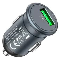 Автомобільний зарядний пристрій Hoco Z43 Mighty single port QC3.0 car charger Темно-сірий
