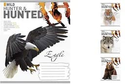 Зошити учнівські 60 аркушів клітинка. 1В Hunted, зошит дя записів 10 шт. в упаковці