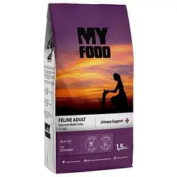 Сухой корм для взрослых привередливых котов Myfood Суперпремиум с курицей, 1,5 кг