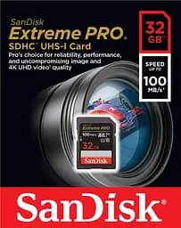 Карта пам'яті SD 32GB C10 UHS-I U3 R100/W90MB/s Extreme Pro V30 SanDisk teh0025033 - мініатюра 2
