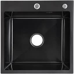 Кухонная мойка встроенная Lidz Handmade H5050HB Decor Black PVD Honeycomb 2,5/0,5 мм LDH5050BDECPVD48369