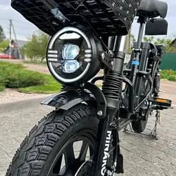 Електровелосипед Minako Monster Pro 18" 1200W 60V 26Ah гідравлічні гальма розкладний багажник/сидіння  - мініатюра 4