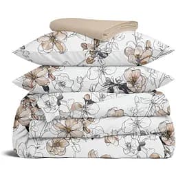 Комплект постільної білизни Cosas Exotic flowers CS2 Євро бежевий (FlowersBeigeWhite_El-Magnolia12_200)