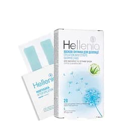 Восковые полоски для депиляции лица с Алоэ вера Hellenia Face 20+4