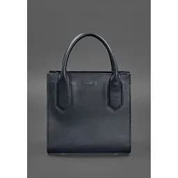 Шкіряна жіноча сумка-кроссбоді темно-синя