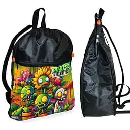 Рюкзак-мешок для обуви,спортивной формы Растения Против Зомби детская сумка для сменки с расширителем (01377)