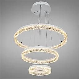 Підвісна LED-люстра Diasha MD78200/600+400+200WH, біла, 3 світлові кільця, Ø60 см, 105 W