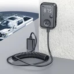 Автоадаптер - FM-модулятор BOROFONE BC49 June car BT FM transmitter - мініатюра 5